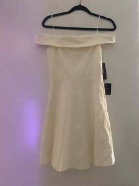Off-Shoulder Cream A-Line Women’s Dress